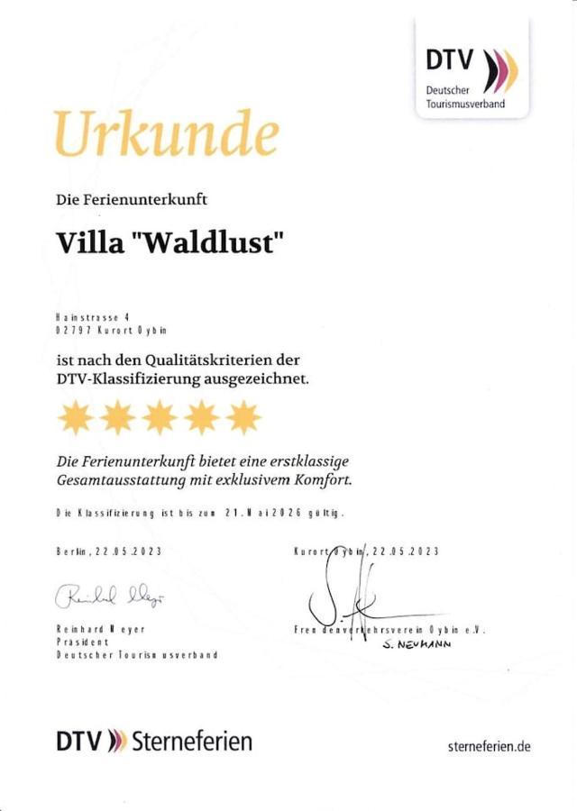 Villa Waldlust - 5 Sterne - 2 Schlafzimmer Курорт-Ойбин Экстерьер фото